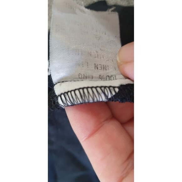 Gianfranco Ferre Vintage Black Shirt, 100% lino Long Sleeves Button Blouse - Picture 10 of 15